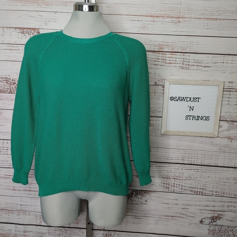 EILEEN Fisher cotton crochet sweater size XS